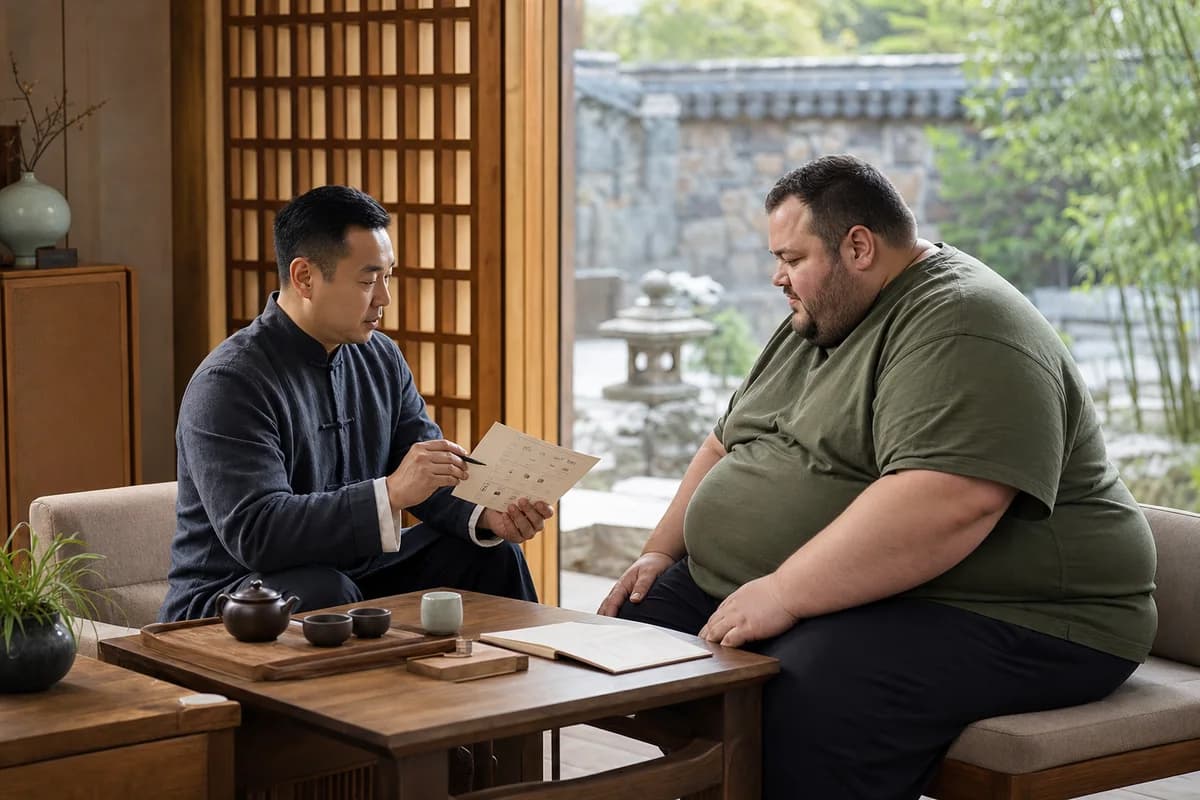 Chinese courtyard wellness consultation for structured weight management